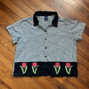Short Sleeve Button Up Blouse Vintage